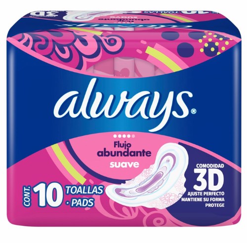 10 Toallas Femeninas Flujo Abundante