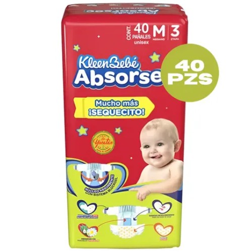 40 Pañales Kleenbb Absorsec Etapa 3