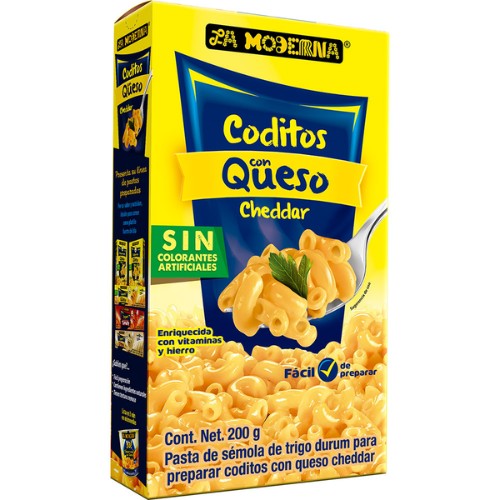 Coditos Con Queso La Moderna 200g