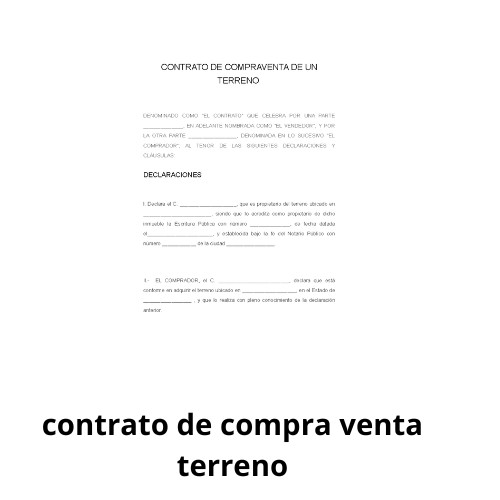 Contrato De Compra Venta De Terreno