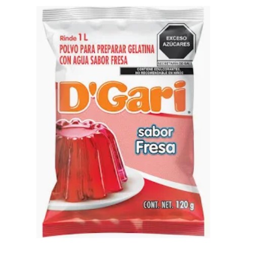 D Gari Gelatina Sabor Fresa 120 G