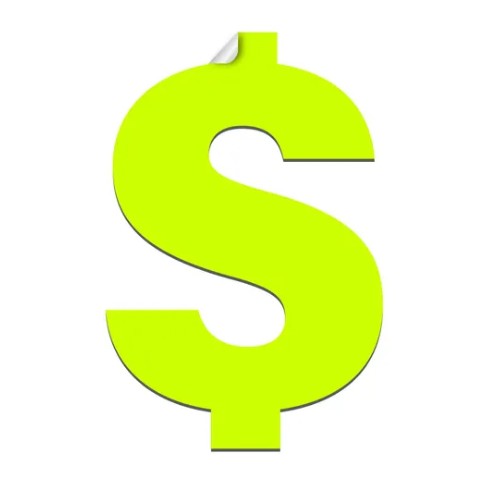 Estiqueta Signo De Pesos Grande