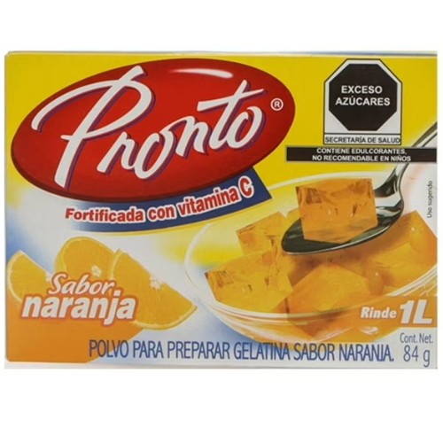 Gelatina Pronto Naranja 84 G Agua