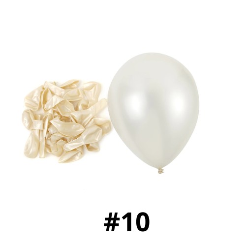Globo De Látex Blanco Perla #10