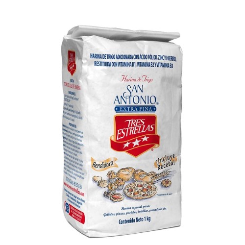 Harina De Trigo Tres Estrellas 1 Kg Extra Fina