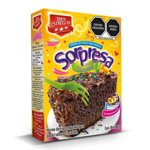 Harina Para Pastel Sorpresa Sabor Chocolate 12/500