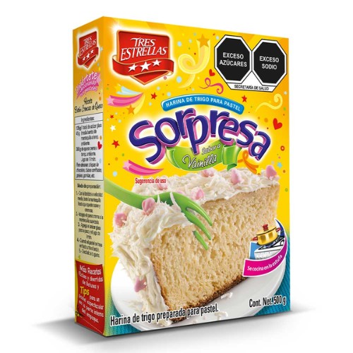 Harina Para Pastel Sorpresa Sabor Vainilla 500g
