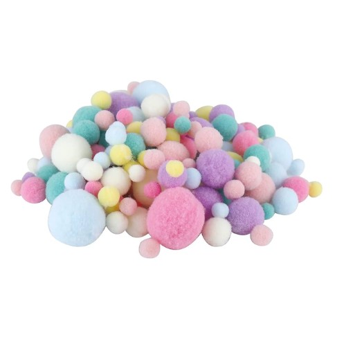Pompones Color Pastel 3.8 Cm Paquete