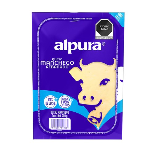 Queso Manchego Rebanada Alpura 200g