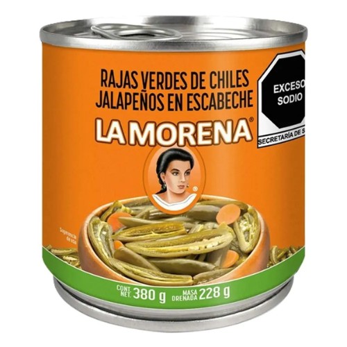 Rajas Verdes La Morena 380g