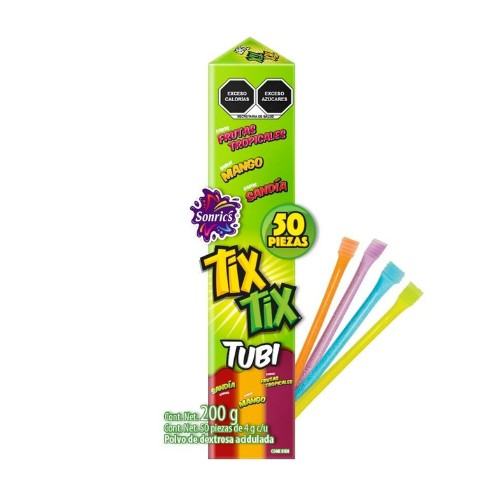 Tix Tix Tubi 4g, Sabor Sandia, Mango Y Frutas