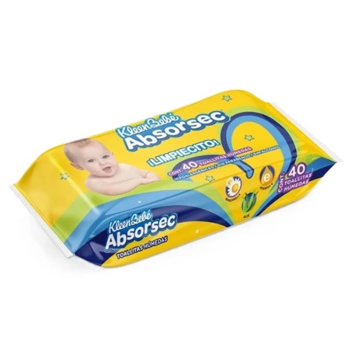 Toalla Húmeda Kleen Bebé Absorsec 40 Piezas